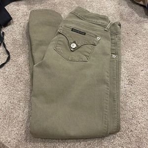 Hudson size 27 olive green skinny jeans